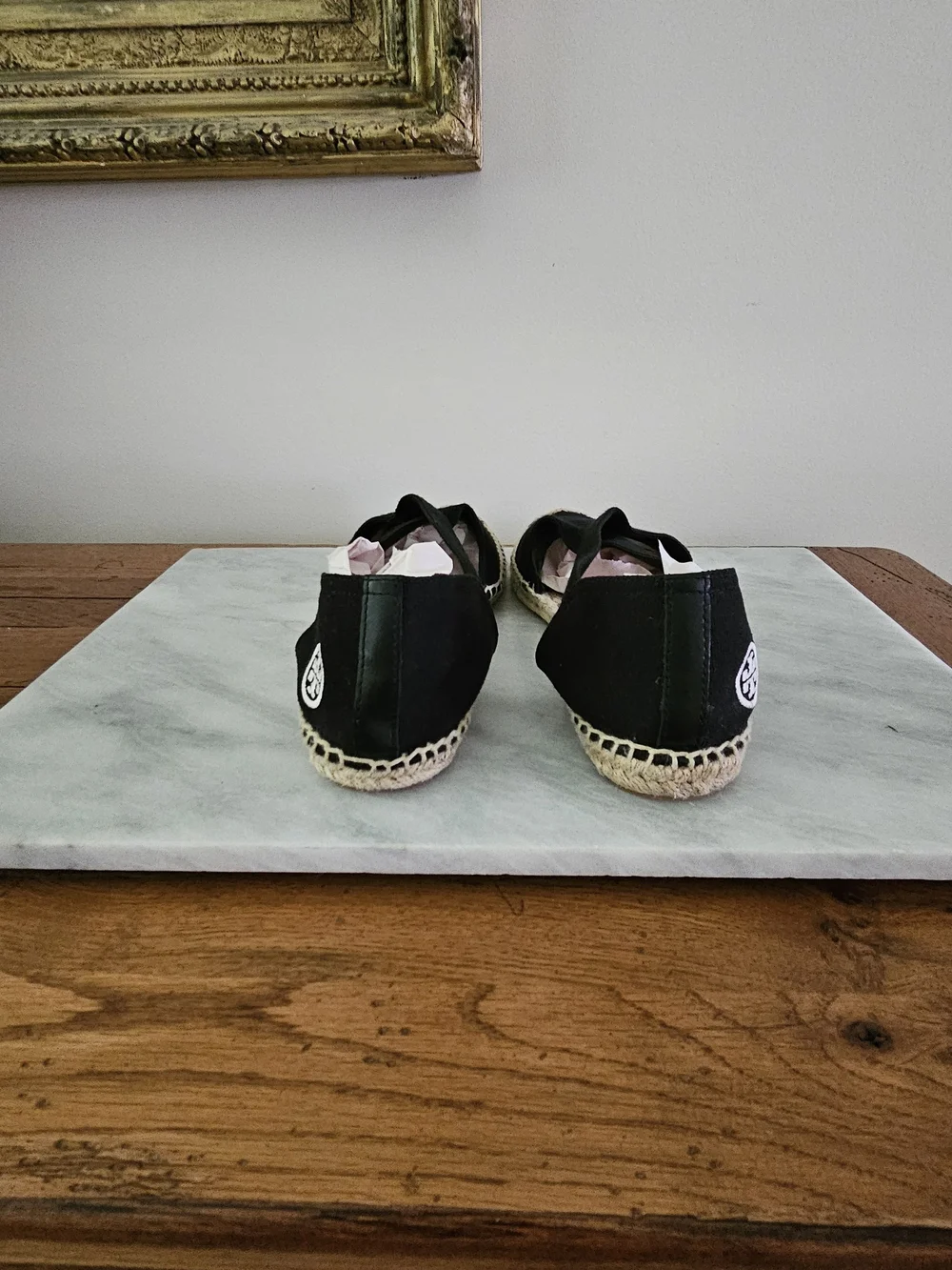 Tory Burch Black Espadrille Flats